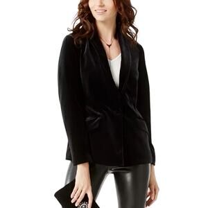 NWT INC International Concepts Black Velvet Blazer Jacket Size PP Petite NEW